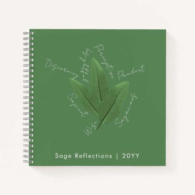 Personalisierte Inspirationsquelle Grüne Blätter K Notizbuch (Vorderseite)