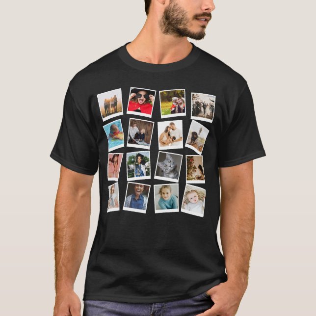 personalisierte Instragram Moderne Foto Collage T-Shirt (Vorderseite)