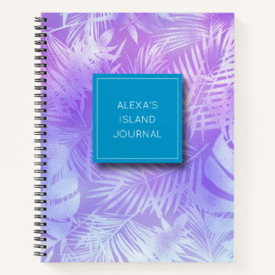 Personalisierte Iridescent Pastel Palm Notizbuch