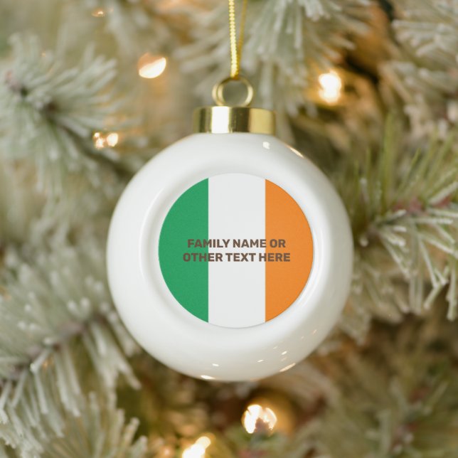 Personalisierte irische Flagge Keramik Kugel-Ornament (Baum)