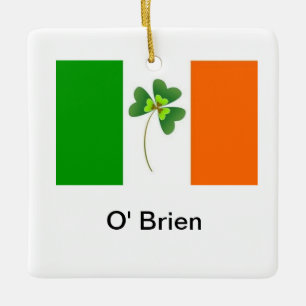 Personalisierte irische Flagge Keramikornament