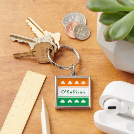 Personalisierte irische Namen Irland Flaggenfarben Schlüsselanhänger