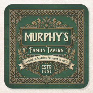 Personalisierte irische Pub-Familien-Taverne Vinta Rechteckiger Pappuntersetzer