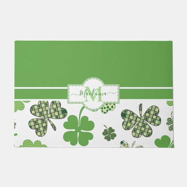 Personalisierte Irish Green Cloud St Patricks Fußmatte (Vorderseite)