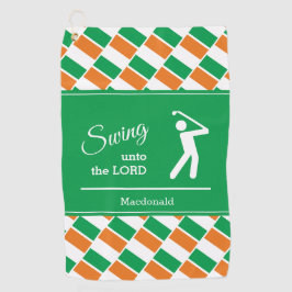 Personalisierte IRLAND-FLAG-Swing zum Herrn Golfhandtuch