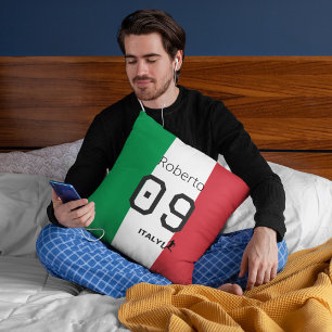Personalisierte Italien Nationalflagge Farben Fußb Kissen