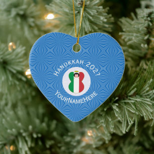 Personalisierte italienische Engel-Flagge Chanukka Keramik Ornament