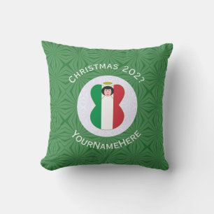 Personalisierte italienische Engel-Weihnachtsflagg Kissen