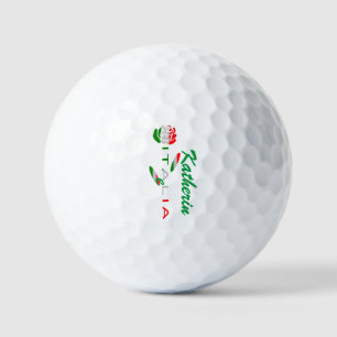 Personalisierte italienische Flagge Rosa Golfball