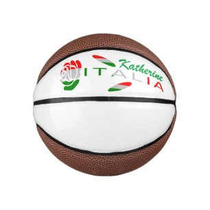 Personalisierte italienische Flagge Rosa Mini Basketball