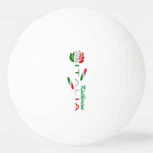 Personalisierte italienische Flagge Rosa Tischtennisball
