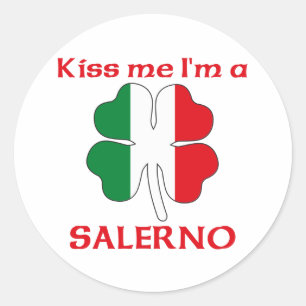 Personalisierte italienische küssen mich, den ich runder aufkleber