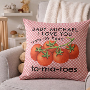 Personalisierte italienische Tomate Baby Shower Ki Kissen