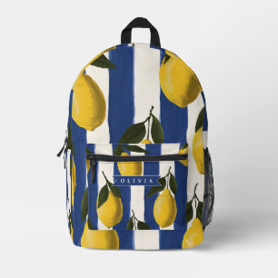 Personalisierte italienische Zitronenstreifen-Küst Bedruckter Rucksack