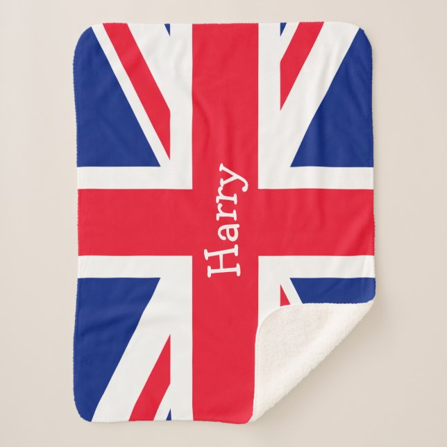 Personalisierte Jack Flag von Großbritannien Sherpadecke (Vorderseite)