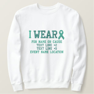 Personalisierte Jade Ribbon Awareness Embroidere Besticktes Sweatshirt