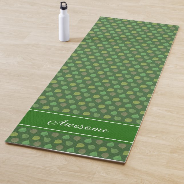 Personalisierte Jade Tree Blätter auf Green Yoga M Yogamatte (Beispiel)