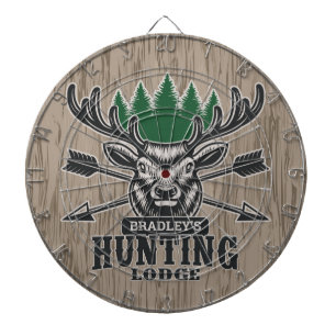 Personalisierte Jagdlodge für Hirschelken Dartscheibe