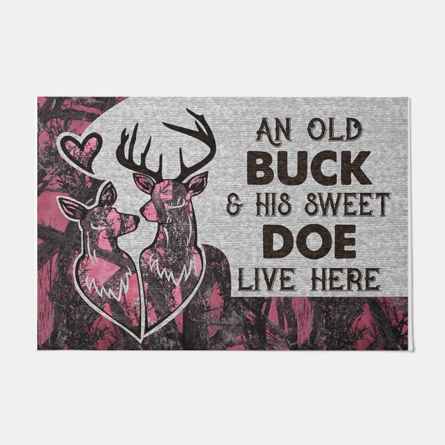 Personalisierte Jagdmatte, Geschenk für Jäger Fußmatte (Vorderseite)