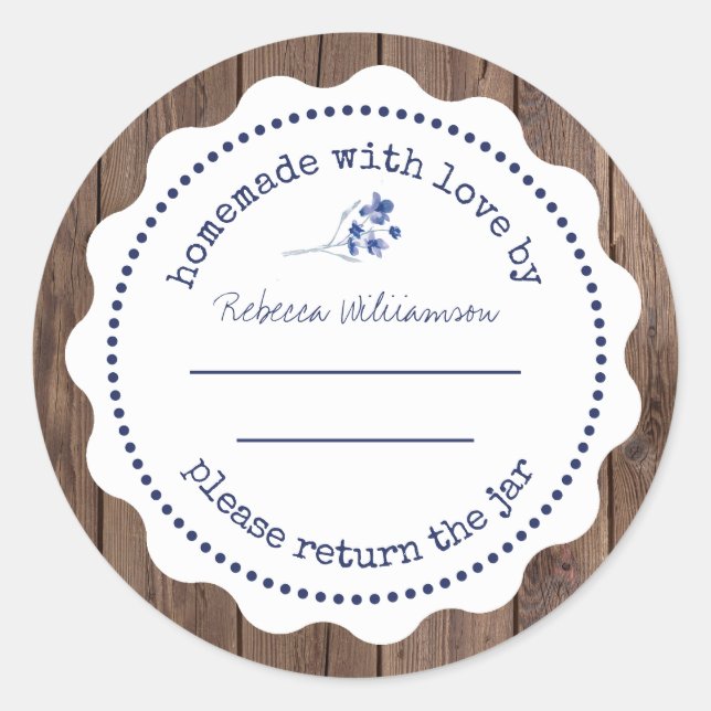 Personalisierte Jam Canning | Von der Liebe Cla ha Runder Aufkleber (Vorderseite)