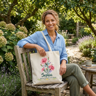 Personalisierte Januar-Nelke-Libellen-Tragetasche Tragetasche