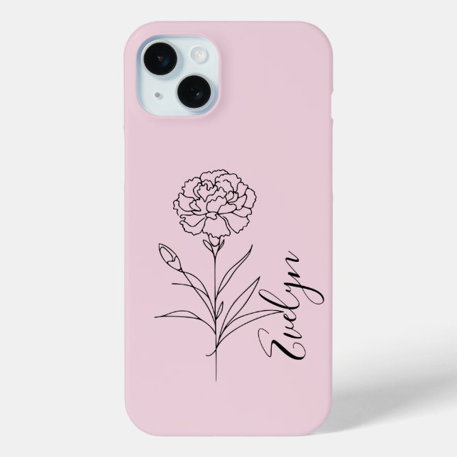 Personalisierte Januar-Nelkenbildung Blume Case-Mate iPhone Hülle (Rückseite)
