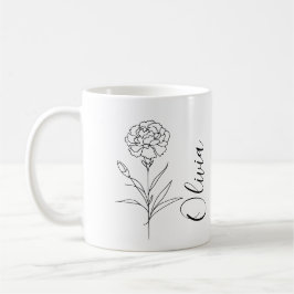 Personalisierte Januar-Nelkenbildung Blume Kaffeetasse