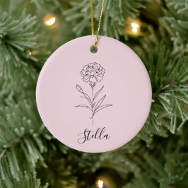 Personalisierte Januar-Nelkenbildung Blume Keramik Ornament