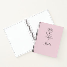 Personalisierte Januar-Nelkenbildung Blume Notizbuch