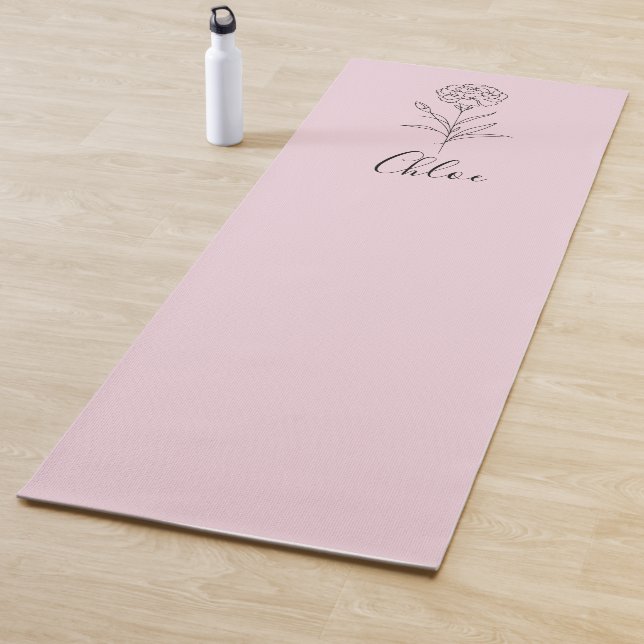 Personalisierte Januar-Nelkenbildung Blume Yogamatte (Beispiel)