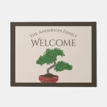 Personalisierte japanische Bonsai Tree Welcome Mat