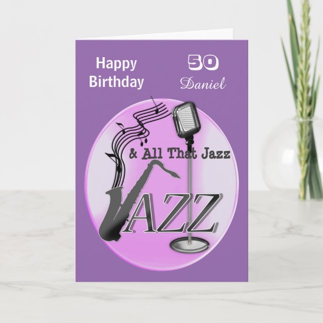 Personalisierte Jazzmusik zum Geburtstag Karte (Vorderseite)