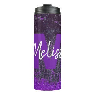 Personalisierte Jeans und Glitter Thermosbecher