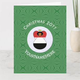 Personalisierte jemenitische Engel-Weihnachtsflagg Karte