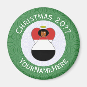 Personalisierte jemenitische Engel-Weihnachtsflagg Magnet