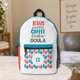 Personalisierte Jesus Preisende Kaffee Trinkende D Bedruckter Rucksack