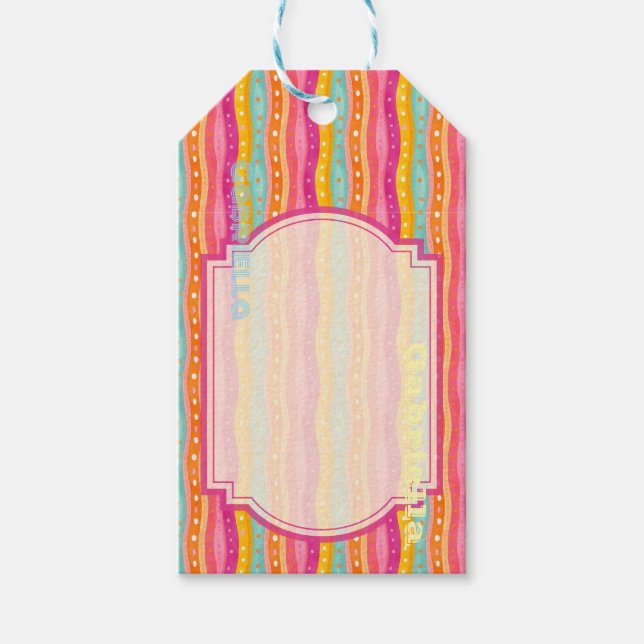 Personalisierte Joyful Watercolor-Geschenketikette Geschenkanhänger (Vorderseite)