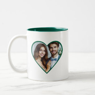 Personalisierte Jubiläumsfeier Custom Foto Heart T Zweifarbige Tasse