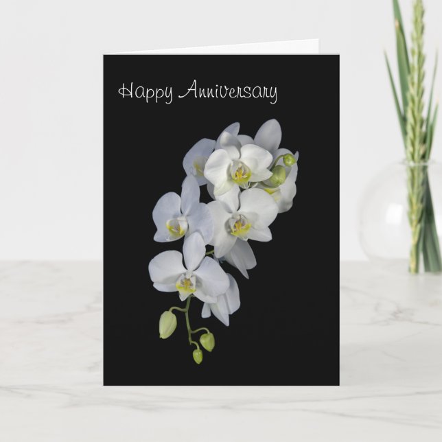 Personalisierte Jubiläumskarte Orchideen Karte (Vorderseite)