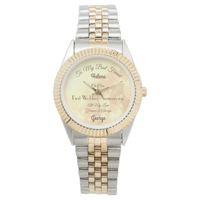 Personalisierte Jubiläumswoche Armbanduhr (Vorderseite)
