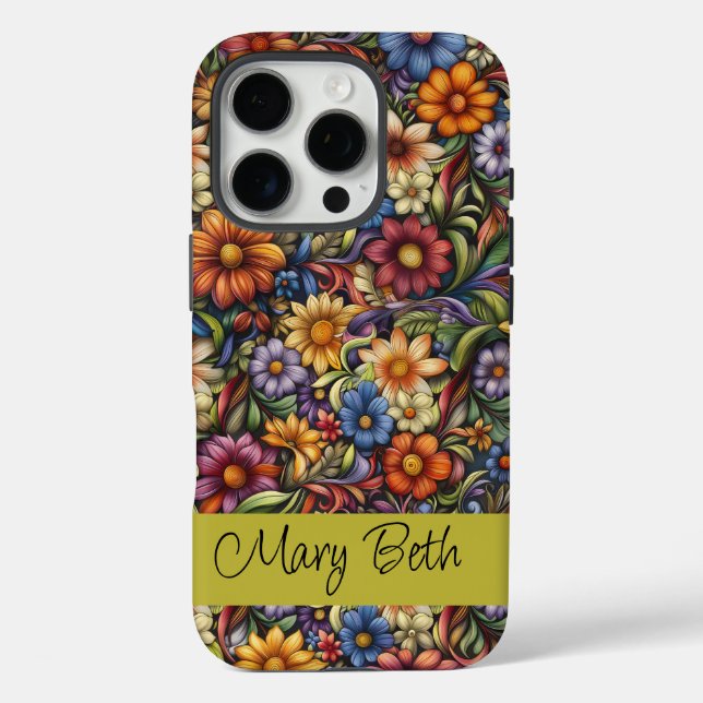Personalisierte Jugendstil-Blogs iPhone 16 Pro Hülle (Rückseite)