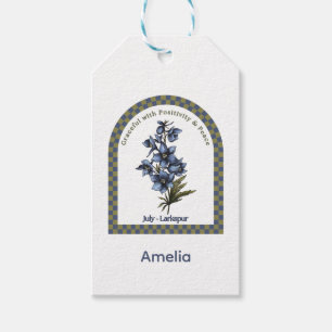 Personalisierte Juli-Geburtsmonatsblume Geschenkanhänger