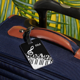 Personalisierte Jumbled-Musiknotizen und -Klaviert Gepäckanhänger