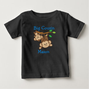 Personalisierte Junge Affen Big Cousin Baby T-shirt