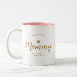 Personalisierte Junge Mutter Baby Ankündigung Zweifarbige Tasse