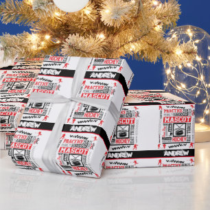 Personalisierte Jungen-Hockey-Terminologie  Geschenkpapier