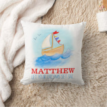 Personalisierte Jungen Kinderzimmer Segelboot Name