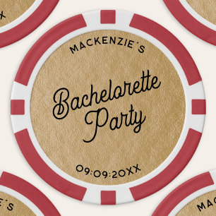 Personalisierte Junggesellinnenabschied Gold Pokerchips