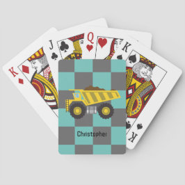 Personalisierte Jungs Dump Truck Kids School Spielkarten