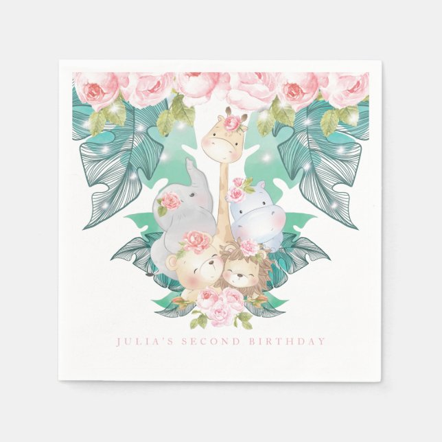 Personalisierte Jungtiertiere Serviette (Vorderseite)